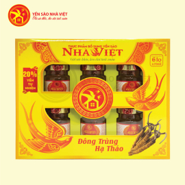 5 Hộp yến sào Nhà Việt 20% Đông Trùng Hạ Thảo (6 lọ/hộp) 