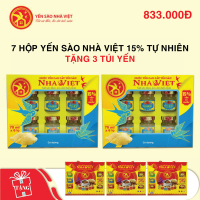 7 Hộp yến sào Nhà Việt 15% tự nhiên Tặng 3 túi giấy Nhà Việt
