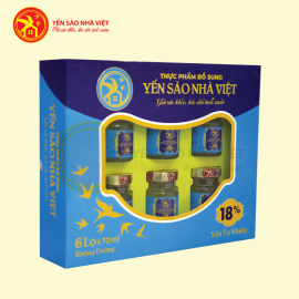 Nước Yến Nhà Việt hộp 6 lọ x 70ml không đường 18% yến tự nhiên Nước Yến Nhà Việt hộp 6 lọ x 70ml không đường 18% yến tự nhiên