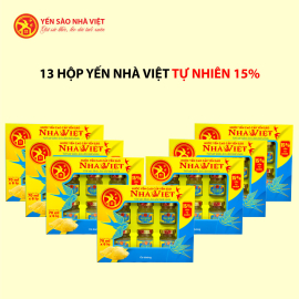 13 Hộp yến sào Nhà Việt 15% tự nhiên - Tặng 1 chai mật ong Hoa Tràm 400g + 7 túi yến Nhà Việt  13 Hộp yến sào Nhà Việt 15% tự nhiên - Tặng 1 chai mật ong Hoa Tràm 400g + 7 túi yến Nhà Việt