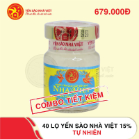 40 Lọ yến sào Nhà Việt tự nhiên 15% không hộp (combo tiết kiệm)