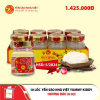 10 Lốc yến sào Nhà Việt hương dâu 15% (8 lọ/lốc)