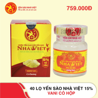 40 Lọ yến sào Nhà Việt vani 15% có hộp