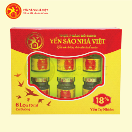 8 Hộp yến 18% có đường - Tặng 4 hộp yến 15% vani + 2 gói kẹo sâm + 1 hộp nước hồng sâm (10 chai/hộp)