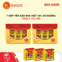7 Hộp yến sào Nhà Việt 18% có đường - Tặng 3 túi giấy