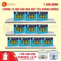 10 Hộp yến sào Nhà Việt 18% không đường - Tặng 1 nồi cơm điện Sunhouse 1.8l (giao mẫu ngẫu nhiên)