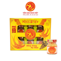 7 Hộp yến sào Nhà Việt 20% Đông Trùng Hạ Thảo (6 lọ/hộp) - Tặng 3 túi giấy Nhà Việt