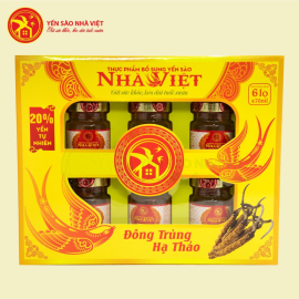 1 Hộp yến sào Nhà Việt 20% Đông Trùng Hạ Thảo (6 lọ/hộp)