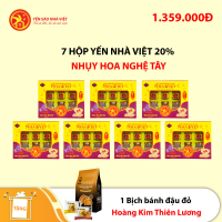 7 Hộp yến sào Nhà Việt 20% Nhụy Hoa Nghệ Tây - Tặng 1 bịch bánh đậu đỏ hoàng kim Thiên Lương
