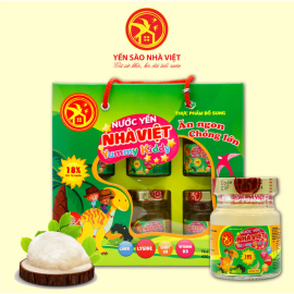 7 Hộp yến sào Nhà VIệt Yummy Kiddy Vani 18% (6 lọ/hộp) - Tặng 2 hộp yến Yummy Kiddy Dâu (6 lọ/hộp) + 2 chai mật ong 380g Honey An